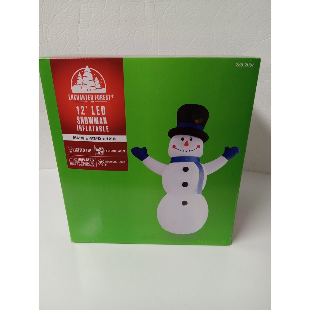 12 FT SNOWMAN LED Inflatable Enchanted Forest New In Box